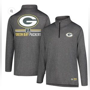 NFL Green Bay Packers Shirt Mens Small Gray NFL Football Quarter Zip New Tag